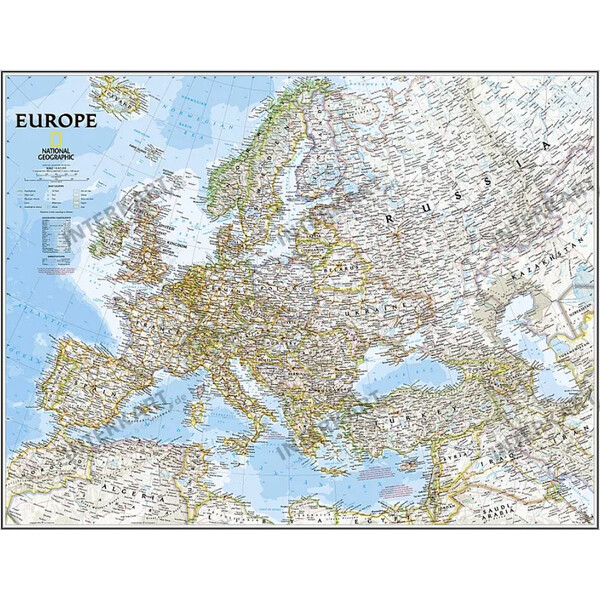 National Geographic Mapa kontynentalna Europa polityczny , laminowana