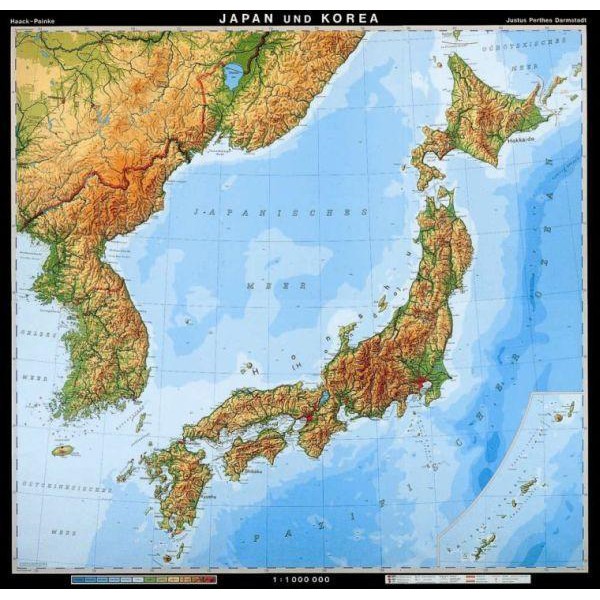 Klett-Perthes Verlag Mapa Japan und Korea fizyczne