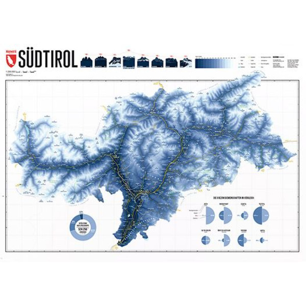 Marmota Maps Mapa regionalna South Tyrol Ski Blue