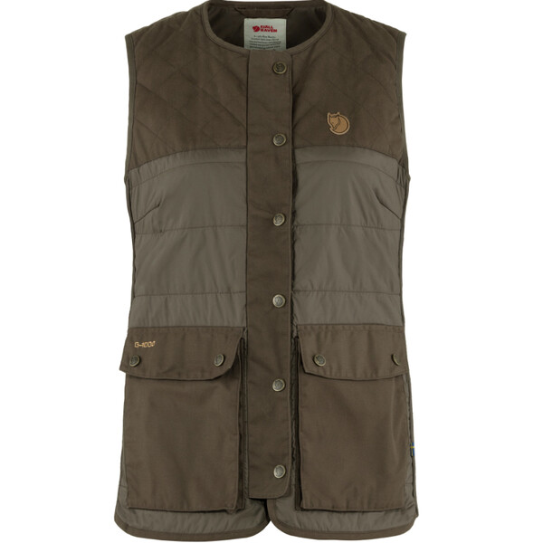 Fjällräven Forest Wool Padded Vest W, 633 Dark Olive, XS