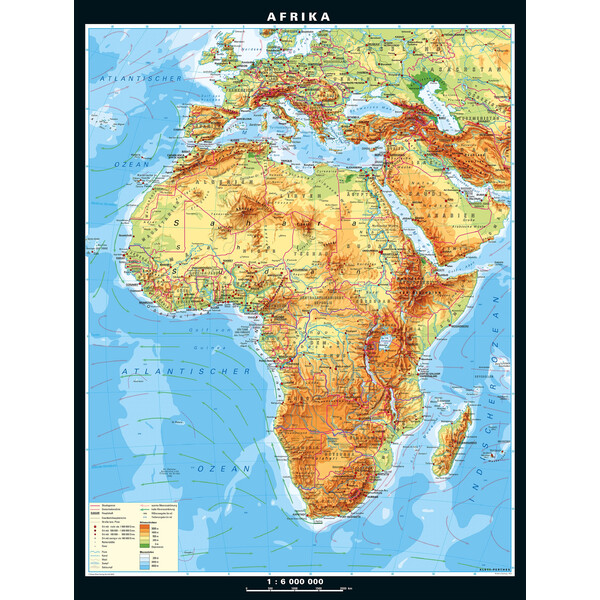 PONS Mapa kontynentalna Afrika physisch (157 x 206 cm)