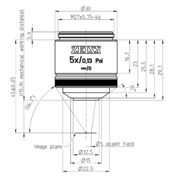 ZEISS Obiektyw EC Epiplan-Neofluar, POL,  5x/0,13; wd=15,8mm