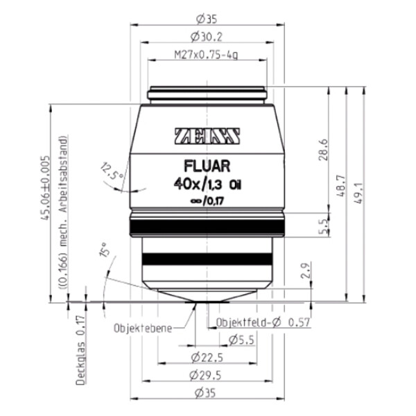 ZEISS Obiektyw Objektiv Fluar 40x/1,30 Oil incl., wd=0,16mm