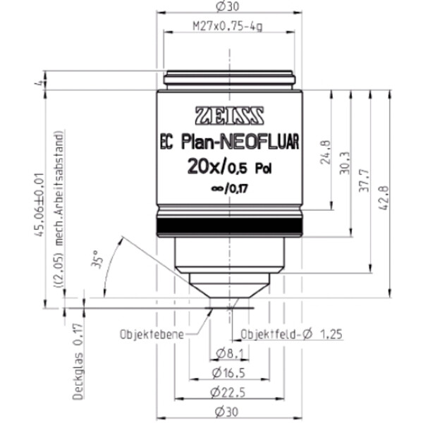 ZEISS Obiektyw Objektiv EC Plan-Neofluar, POL, 20x/0,50 wd=2,0mm