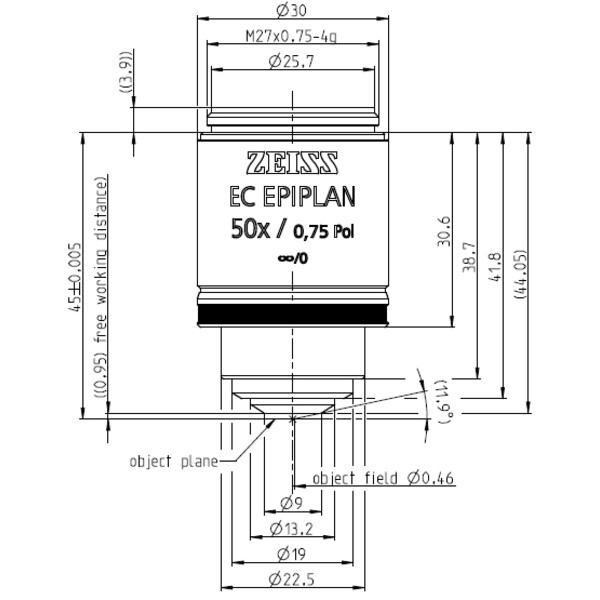 ZEISS Obiektyw Objektiv EC Epiplan 50x/0,75 Pol wd=1,0mm