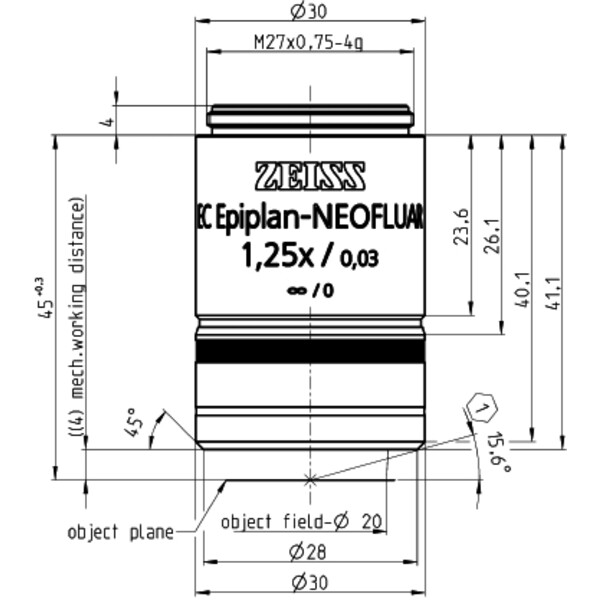 ZEISS Obiektyw Objektiv EC Epiplan-Neofluar 1,25x/0,03 wd=4,0mm