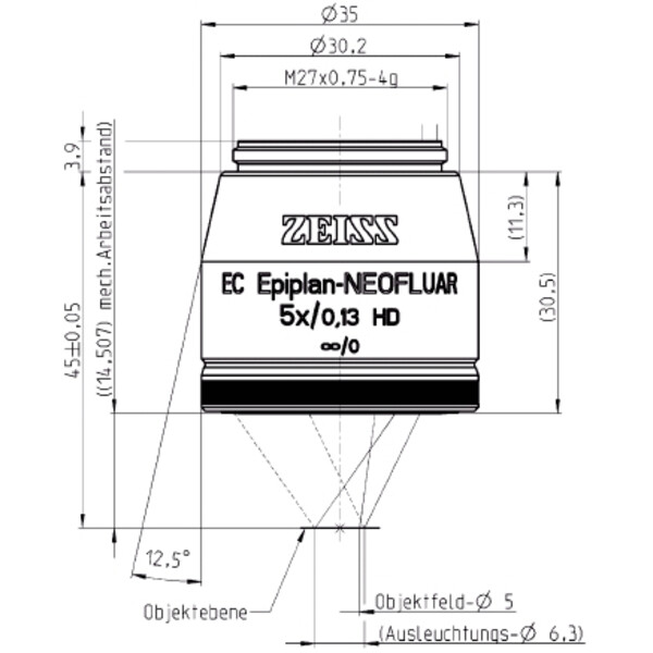 ZEISS Obiektyw Objektiv EC Epiplan-Neofluar 5x/0,13 HD wd=14,5mm