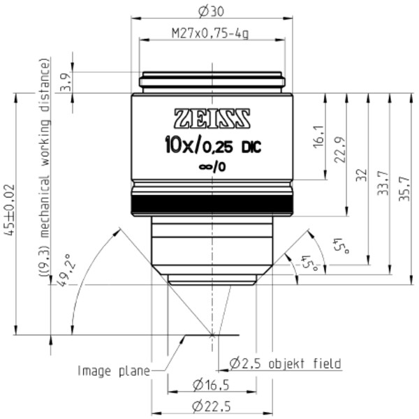 ZEISS Obiektyw Objektiv EC Epiplan-Neofluar 10x/0,25 DIC wd=9,3mm