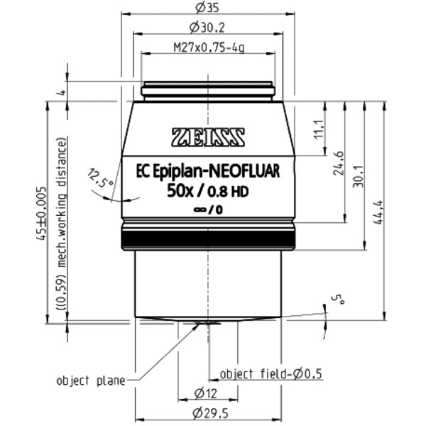 ZEISS Obiektyw Objektiv EC Epiplan-Neofluar 50x/0,8 HD wd=0,59mm