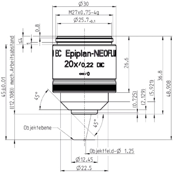 ZEISS Obiektyw Objektiv LD EC Epiplan-Neofluar 20x/0,22 DIC wd=12,1mm