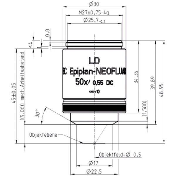 ZEISS Obiektyw Objektiv LD EC Epiplan-Neofluar 50x/0,55 DIC wd=9,1mm