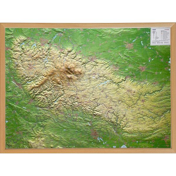 Georelief Mapa regionalna Harz 3D Reliefkarte (77 x 57 cm)