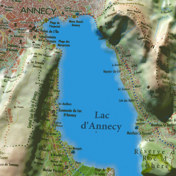 3Dmap Mapa regionalna Le Lac d'Annecy