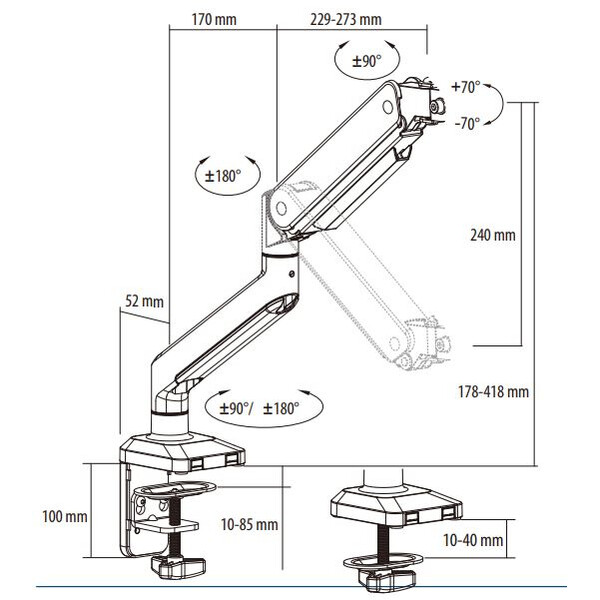 Euromex Ramię metalowe NexiusZoom stand NZ.9047