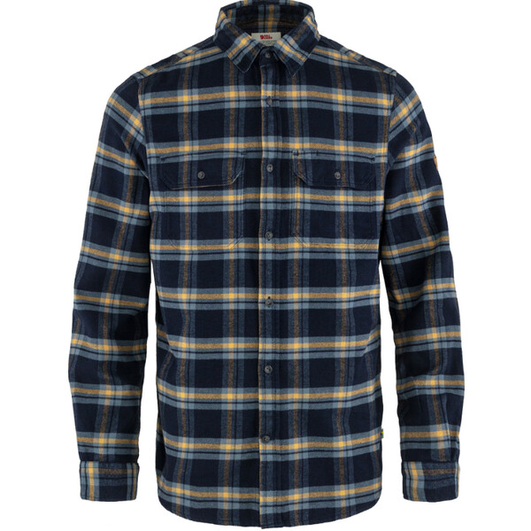 Fjällräven Övik Heavy Flannel Shirt M, 555-232 Dark Navy-Buckwheat Brown, L