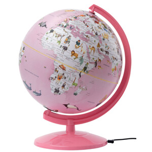 TROIKA Globus Wildlife World Light Pink 25cm
