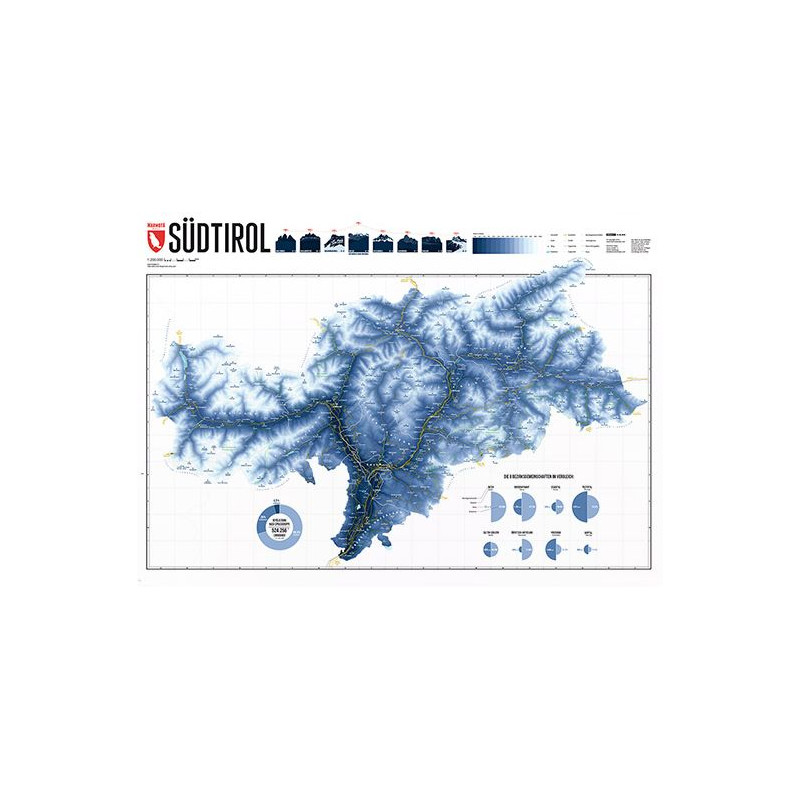 Marmota Maps Mapa regionalna South Tyrol Ski Blue