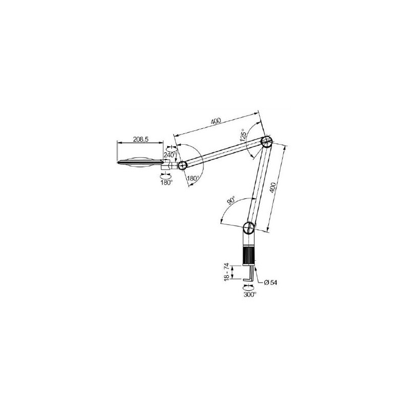 Eschenbach Lupa Lampa powiększająca varioLED+, 3.55D, 1.9x, Ø132mm, AA100mm