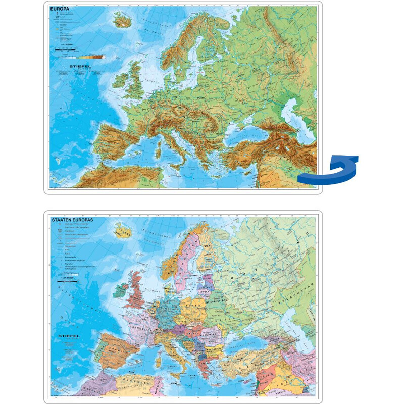 Stiefel Materiał piśmienny Europa fizyczna i polityczna