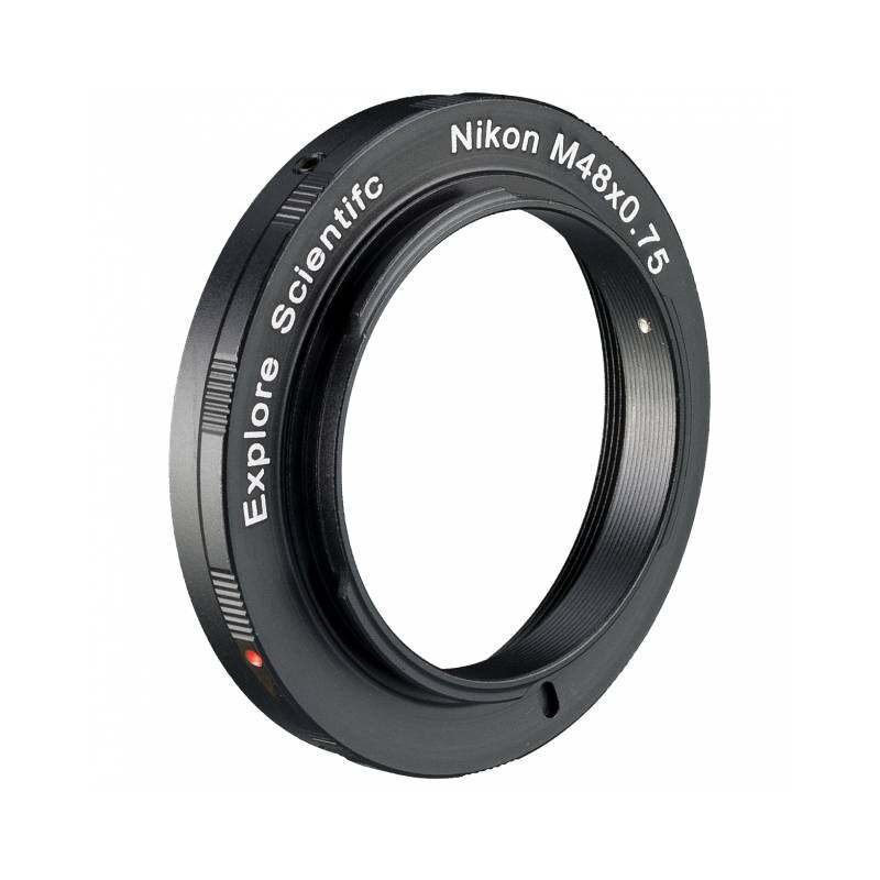 Explore Scientific Adaptery do aparatów fotograficznych Z gwintem M48, kompatybilny z lustrzankami Nikon (bagnet F)