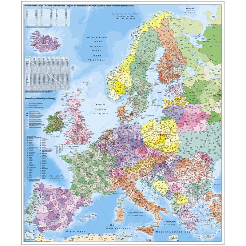 Stiefel Mapa kontynentalna Europa PLZ (97 x 119 cm)