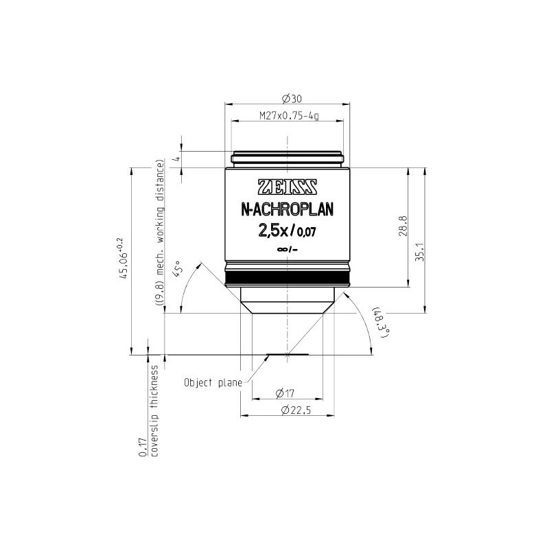 ZEISS Obiektyw Objektiv N-Achroplan 2,5x/0,07 M27