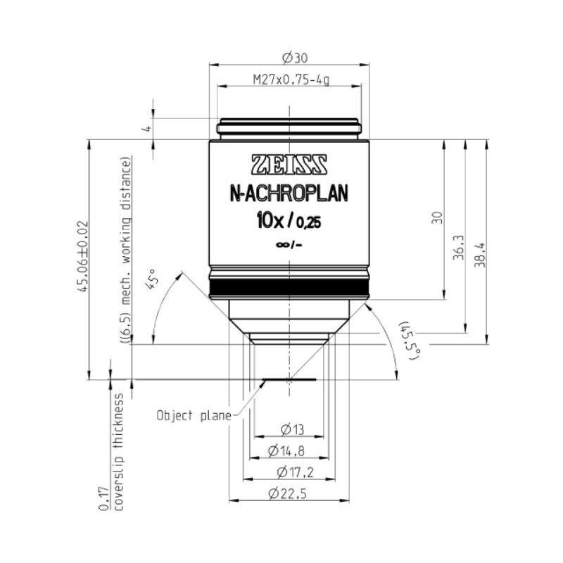 ZEISS Obiektyw Objektiv N-Achroplan 10x/0,25 M27