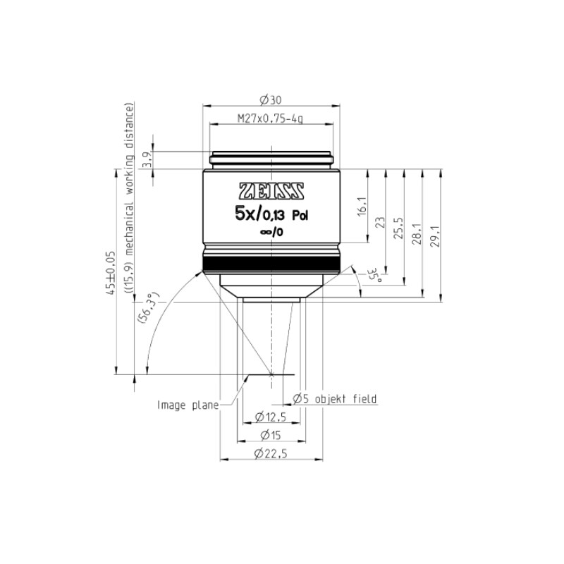 ZEISS Obiektyw EC Epiplan-Neofluar, POL,  5x/0,13; wd=15,8mm