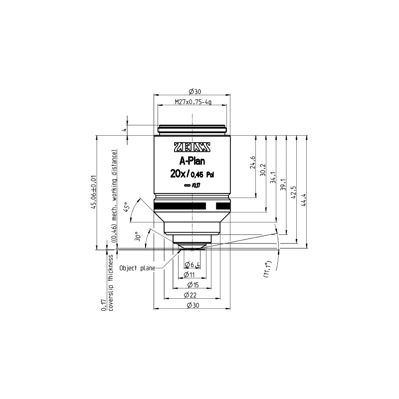 ZEISS Obiektyw Objektiv A-Plan 20x/0,45 Pol wd=0,46mm