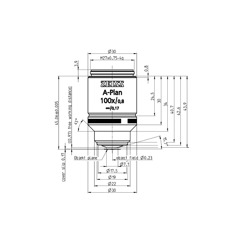 ZEISS Obiektyw Objektiv A-Plan 100x/0,8 wd=0,97mm