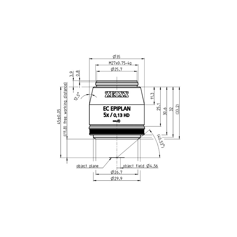 ZEISS Obiektyw Objektiv EC Epiplan 5x/0,13 HD wd=11,8mm