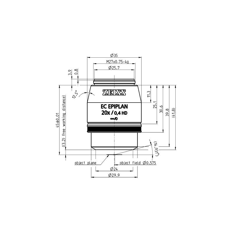 ZEISS Obiektyw Objektiv EC Epiplan 20x/0,4 HD wd=3,2mm