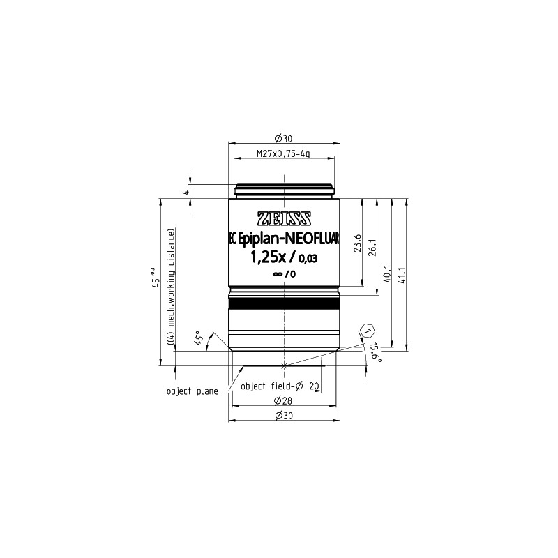 ZEISS Obiektyw Objektiv EC Epiplan-Neofluar 1,25x/0,03 wd=4,0mm