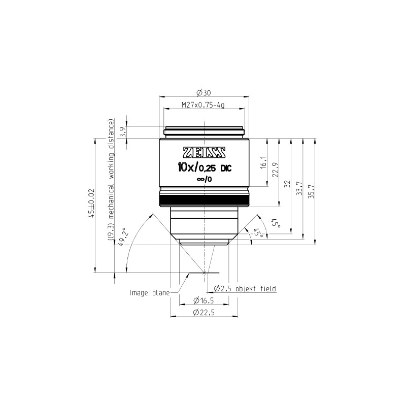 ZEISS Obiektyw Objektiv EC Epiplan-Neofluar 10x/0,25 DIC wd=9,3mm