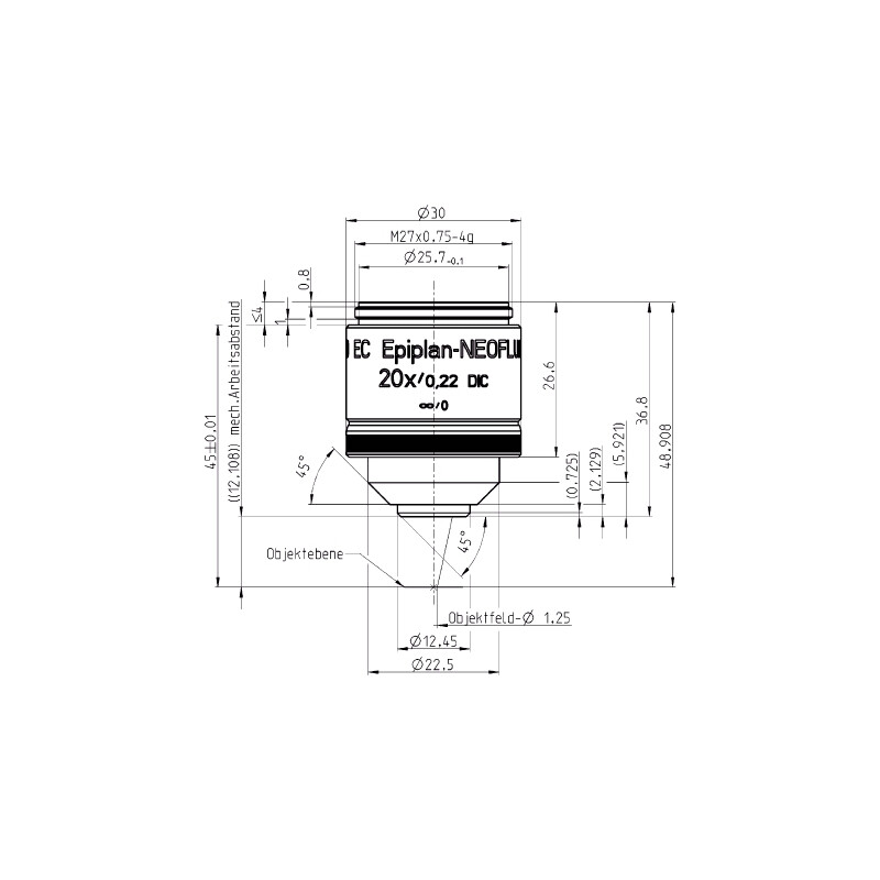 ZEISS Obiektyw Objektiv LD EC Epiplan-Neofluar 20x/0,22 DIC wd=12,1mm