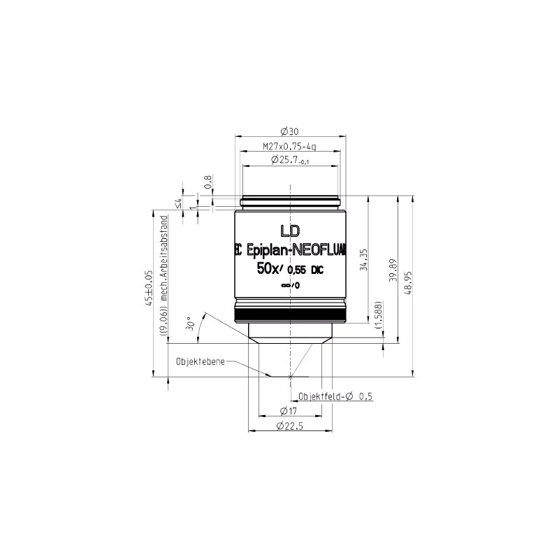 ZEISS Obiektyw Objektiv LD EC Epiplan-Neofluar 50x/0,55 DIC wd=9,1mm