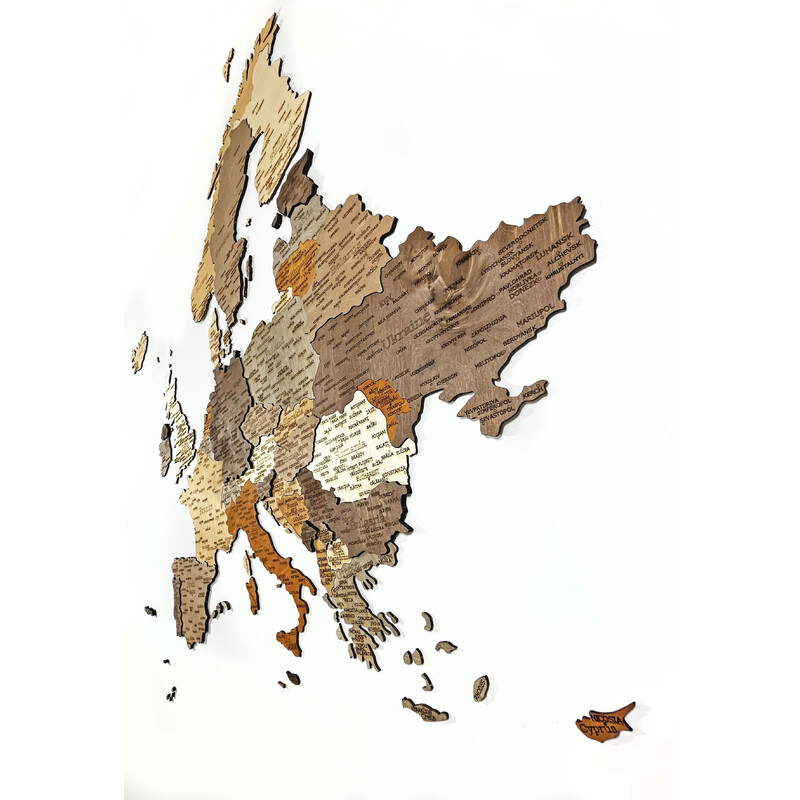 Abraham Wood Decor Mapa kontynentalna Europa Puzzle aus Holz (110x108cm)