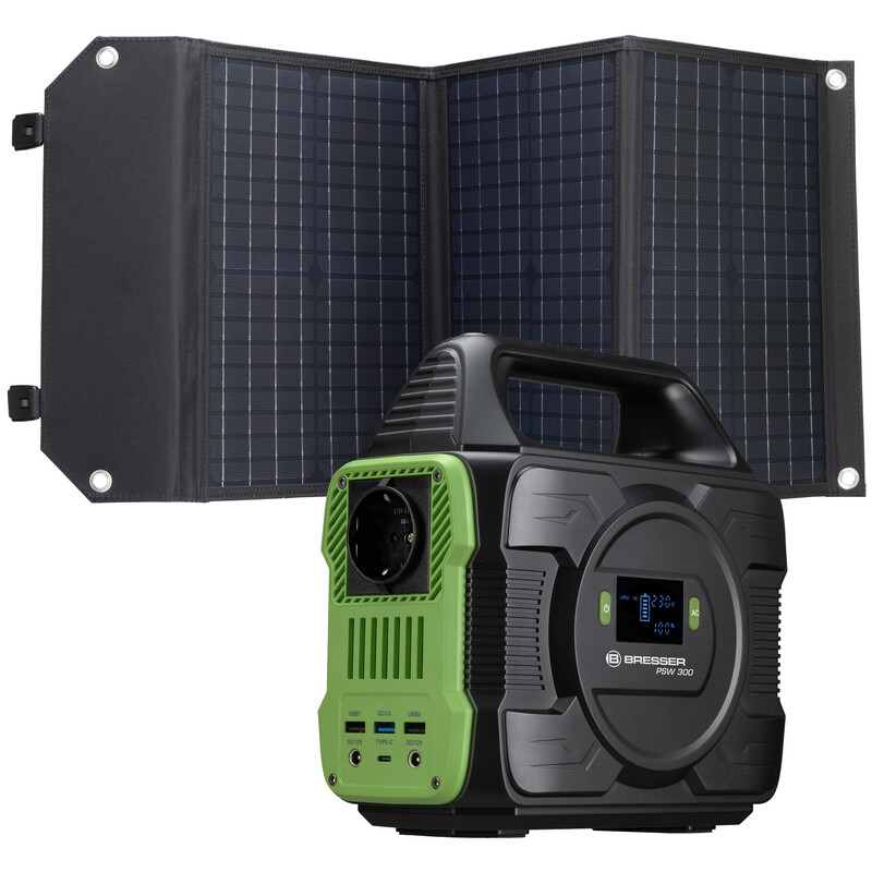 Bresser Mobile Power Station 300 Watt + Solar-Ladegerät 60 Watt