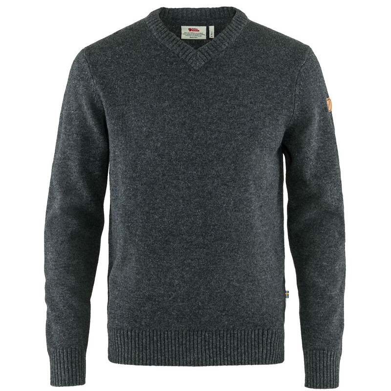 Fjällräven Övik V-neck Sweater M, 030 Dark Grey, Gr. XL