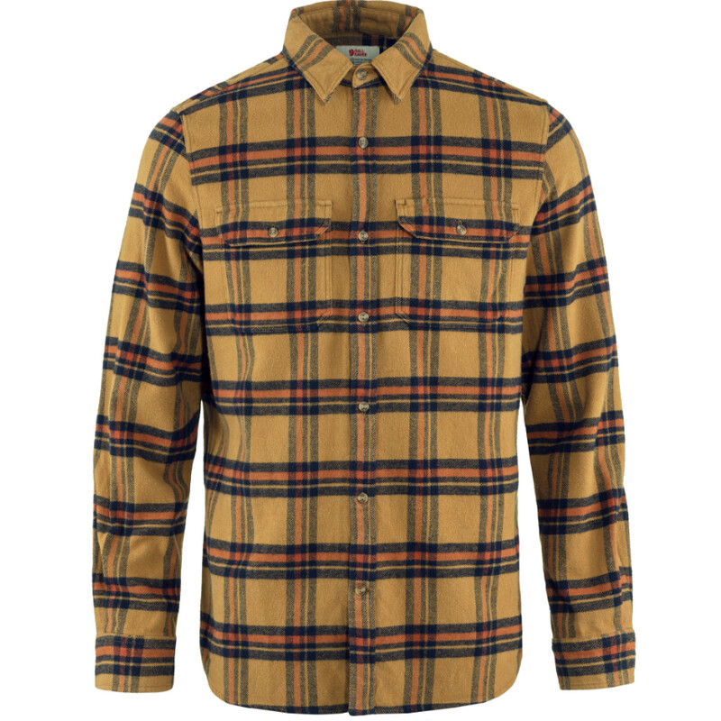 Fjällräven Övik Heavy Flannel Shirt M, 232-215 Buckwheat Brown-Autumn Leaf, L