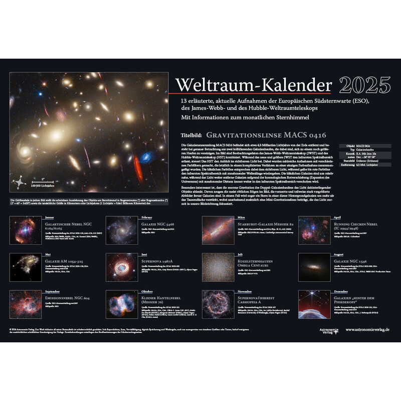 Astronomie-Verlag Kalendarze Weltraum-Kalender 2025