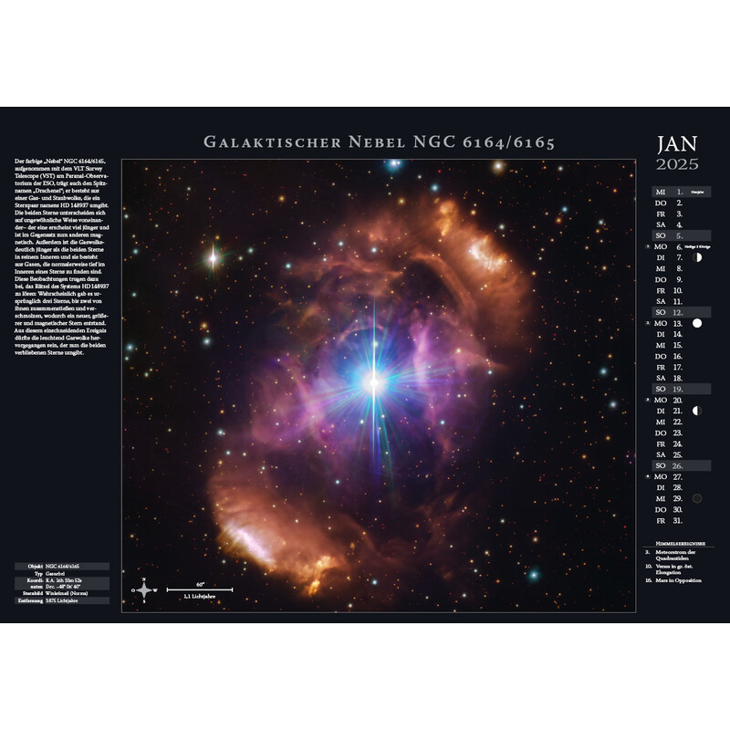 Astronomie-Verlag Kalendarze Weltraum-Kalender 2025