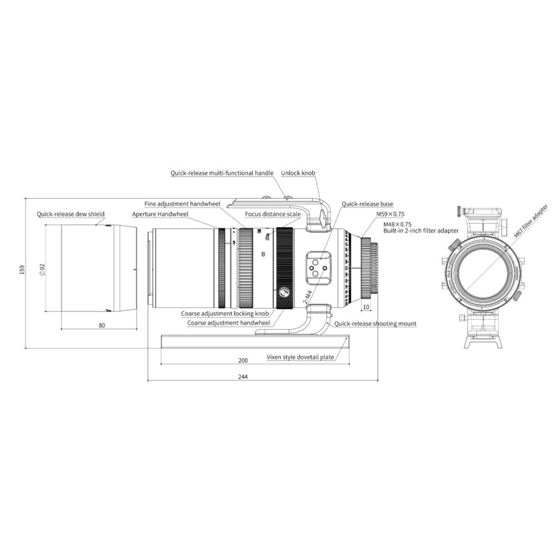 Askar Apochromatischer Refraktor AP 55/264 SQA55 OTA